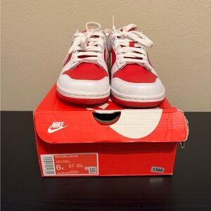 Size 6 Youth / 7.5 Women Nike Dunk Low Championship Red